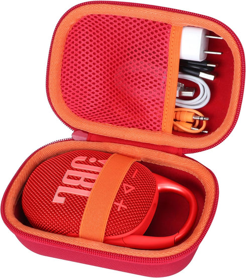 Hard Case Compatible with JBL Clip 5 Clip 4 Portable Bluetooth Speaker (Red Case)...