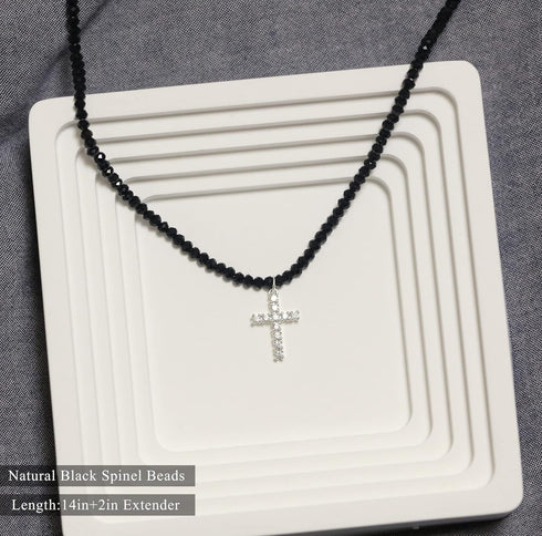 DEARMAY Dainty Cross Necklace for Women, Dainty 14k Gold Filled/Silver Cross Necklaces for Women Simple Layered Small Cross Choker Necklace Thin C...