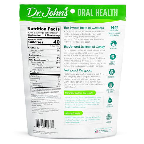 Dr. John’s Oral Health Sugar Free Candy, Healthy Dry Mouth Drops with Zero Sugar, Low Calorie Snacks, Keto Friendly Hard Candy Sweets, Orange, 24 ...