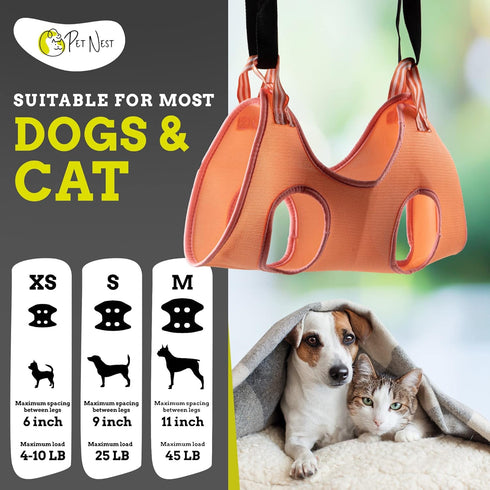 Dog Grooming Hammock with Cat Nail Clippers - 10 in 1 Pet Grooming Hammock for Dog with Nail Trimmers, Nail File, Comb - Cat & Dog Hammock for Gro...