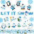 74pcs Winter Bulletin Board Classroom Decor LET IT Snow Cutouts Self-Adhesive Christmas Accent Cut Outs with Snowflake Snowman Patterns for Xmas W...
