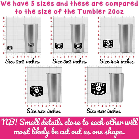 (3PCS) Safety Third Sticker Safety 3rd Funny Hard Hat Sticker Skull Warning 3" Die-Cut Waterproof Vinyl Sticker for Helmet Toolbox Water Bottle Ph...