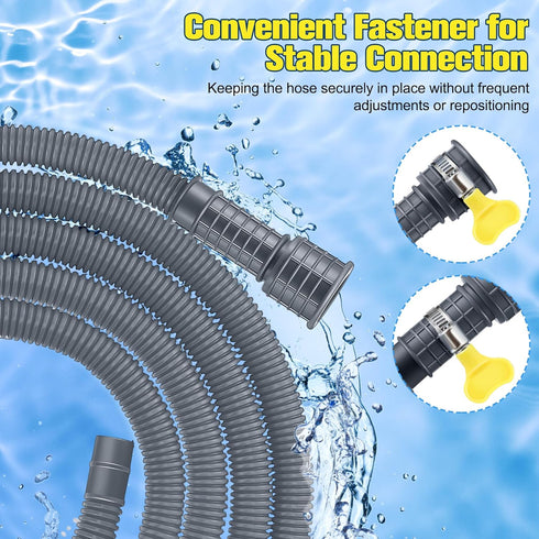 Saillong Patent Pending Dehumidifier Drain Hose, Flexible Universal Drain Hose with Cuttable Rubber Adapter and Connect Clamp, Hose Replacement fo...