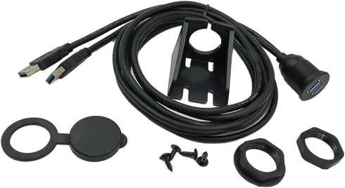 zdyCGTime 2M / 6.5ft Dual USB 3.0 Extension Panel Flush Mount Cable for Car,Truck, Boat and Motorcycle (2M, 2 USB 3.0 A)...