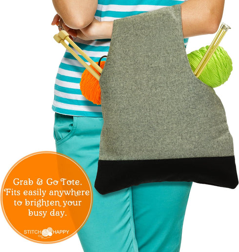 Stitch Happy Arm Yarn Organizer Tote Bag – Wrist Style, No-Snag, Ergonomic Knitting & Crochet Project Travel Storage...
