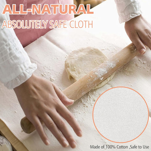 Anaeat Professional Proofing Cloth, Thick Bread Bakers Couche, 100% Natural Cotton Heavy Duty Dough Couche for Homemade Baking French Breads, Shap...