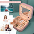 Travel Jewelry Holder Organizer, Jewelry Case Small Jewelry Boxes Organizers with Mirror Travel Jewelry Boxes for Teen Girls Women (Work Hard)...