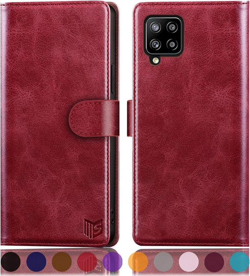 SUANPOT for Samsung Galaxy A42 5G with RFID Blocking Leather Wallet case Credit Card Holder, Flip Folio Book Phone case Shockproof Cover for Women...