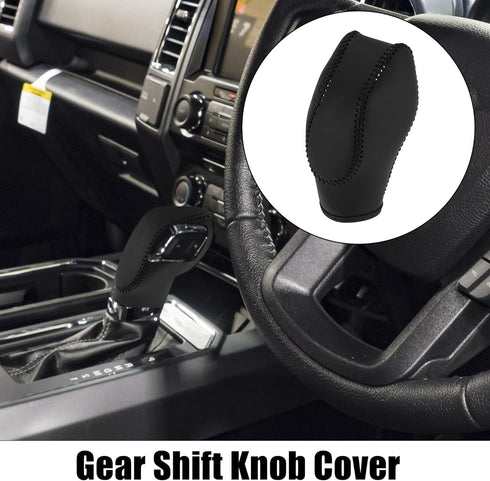 X AUTOHAUX Car Faux Leather Gear Shift Knob Cover for Ford Focus Escape Fusion Fiesta Transit Van Black...