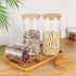 18 Oz/550 ML Glass Jar with Lid, Clear Thickened Version Glass Storage Containers with Sealed Bamboo Lid, For Coffee, Sugar, Spices, Tea, Beans, C...