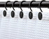 Shower Curtain Hooks, Set of 12, Black, Zinc, Rust Resistant, Decorative, Matte Black, Regular Size, Suitable for Standard Straight or Curved Show...
