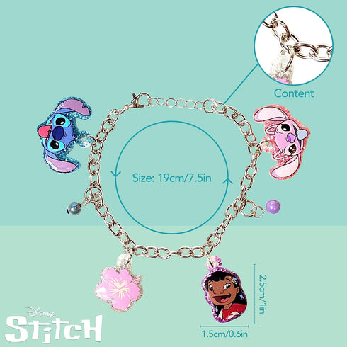 LUV HER Lilo and Stitch 7" Bracelet with Metal Charms - Disney Stitch - Ages 3+...