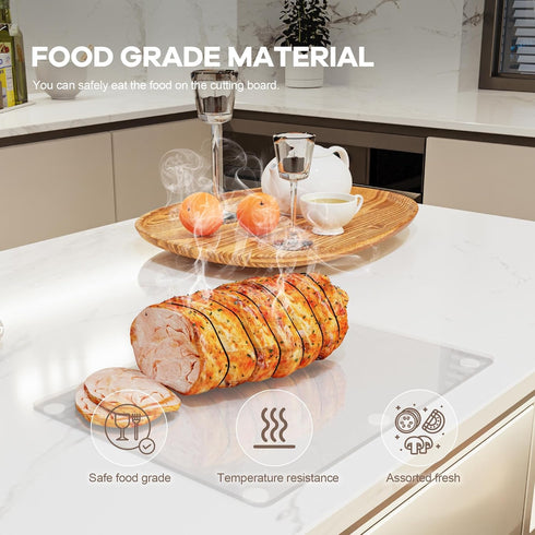 13.8 x 9.8in Acrylic Cutting Board, 3mm Transparent Anti-Slip Clear Cutting Boards for Kitchen Counter, Thickened 3mm Counter Cutting Boards for K...