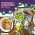 Health Beet MyPlate Portion Control Plate with Dairy Bowl - 4 Flat Sections for Fruit Grains Vegetable Proteins - Dishwasher & Microwave Safe Visu...