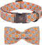 Elegant little tail Halloween Dog Collar, Pumpkin Print Pet Collar Bowtie Dog Collar Holiday Adjustable Pet Gift Collars for Small Medium Large Do...