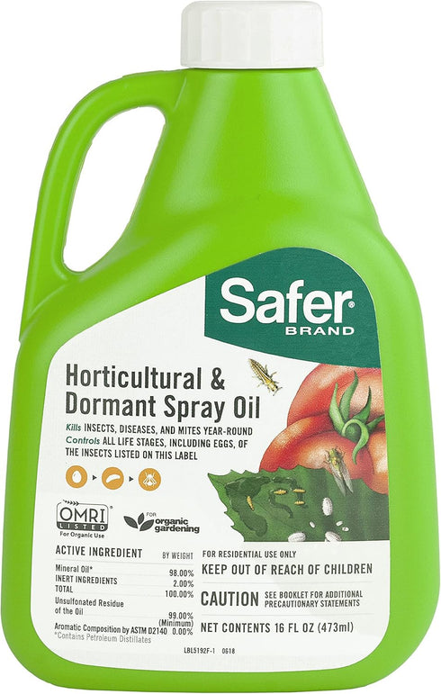 Safer Brand 5192-6, 16 oz Horticultural & Dormant Spray Oil Concentrate, 1 Pack, Green...