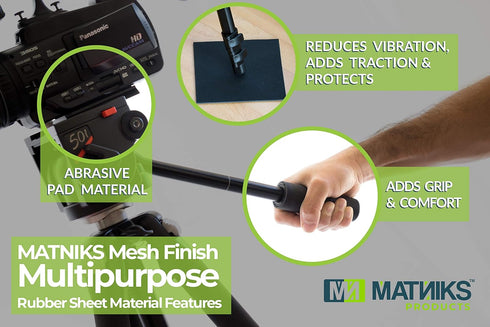 Textile Finished Neoprene Rubber Sheets 12x12x1/16 inch - Anti-Skid, More Abrasive, Solid and Flexible Mesh Finished Rubber Gasket Material for Ho...