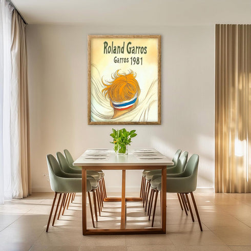 Posterizer 1 pcs-minimalist playful Roland Garros-tennis player art -5-Sports & Hobby Art Gifts for sports fans Living Room Bedroom Decor- unframe...