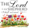 Fabric Panel 16"x16" Bible Verse 100% Cotton Quilting Panel Square Psalm 23:1 AM347...