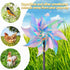 Hausse 10 Pack Reflective Pinwheels Wind Spinner, Extra Sparkly Pinwheel with Stakes, Bird Repellent Blinder Devices Deterrent to Scare Birds Away...