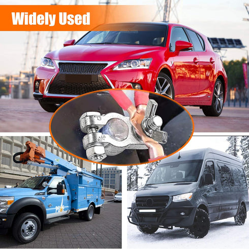 CZC AUTO Car Battery Terminal End with Wing Nut Terminal Connectors Zinc-Alloy Clamps for Car Truck Van RV Boat, 1 Pair...