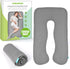 COSMOPLUS ?????????????????? ???????????? ?????????? U Shaped Full Body Pillow Case ?????????? for Maternity,Stretchy Cool Breathable Jersey Fabri...