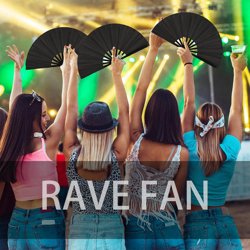 Maitys 2 Pcs Large Clap Fans for Line Dancing 13 Inches Folding Hand Rave Fan Nylon Cloth Foldable for Line Dancing Festival Craft Dance Decoratio...