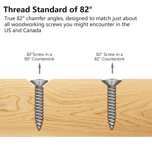 MulWark 82° Countersink Drill Bit Set incl. 5pcs Free Replaceable HSS Drill Bits for Wood?3/8" Quick-Change -Chamfered Adjustable Drilling Tool Ki...