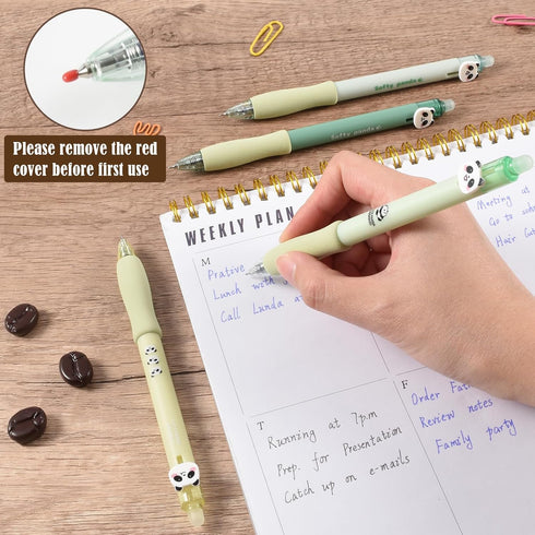 BAYTORY 8Pcs Cute Retractable Erasable Gel Pens, CS Fine Point 0.5mm, Quick Dry, Black and Blue Ink Pen with Eraser, Smooth Writing for Crossword ...