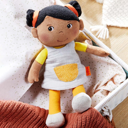 HABA Snug Up Soft Doll Jada 11.5" with Black Hair - Machine Washable...