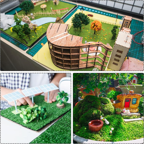 MECCANIXITY Artificial Model Grass Mat 19.7" x 19.7" Lawn Green Realistic Fake Turf for Garden Lawn Decoration Model...