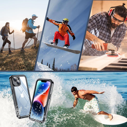 SPIDERCASE for iPhone 14 Case Waterproof, Built-in Lens & Screen Protector, Full Heavy Duty Protection, 12FT Military Shockproof, Dustproof, Anti-...