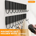 Magnetic Key Holder For Fridge With 10 Hooks, Magnetic Utensil Holder For Wall, Strong Magnetic Key Hanger Hooks Organizer, Magnent Key Rack For K...