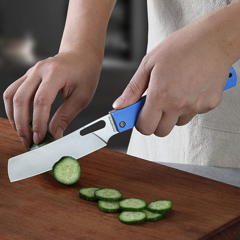 Folding Chef Knife 4.8" Sharp 440A Stainless Steel Blade G10 Handle Pocket Foldable Kitchen Knife Utility Knife for Outdoor Camping Cooking...