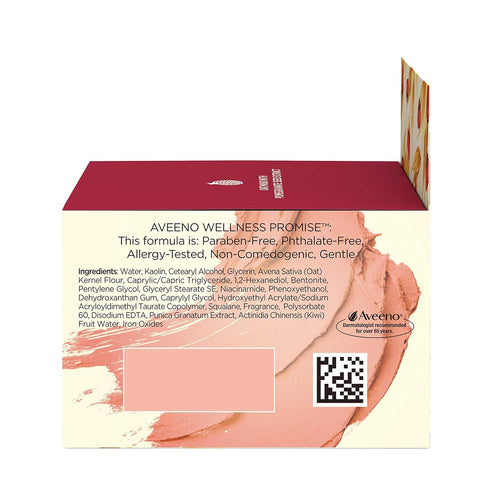Aveeno Oat Face Mask with Pomegranate Seed Extract, Kiwi Water, and Prebiotic Oat, Hydrating Full Face Mask for Glowing Skin, Paraben Free, Phthal...