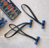 BLUE & BLACK "Azure" Bongo Ties -10 Pack "Style-D" ~ Professional cable ties made of natural rubber and bamboo ~ HANDY TIES FOR CABLES AND OTHER U...