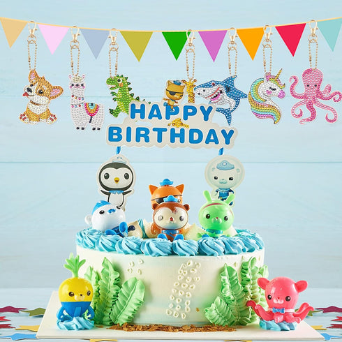12 PCS Diamond Painting Keychains Kit Animals Diamond Art Ornaments Double Sided 5D Diamond Key Rings DIY Diamonds Pendants for Beginners Birthday...