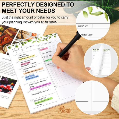 Joyberg 2 PCS Weekly Meal Planner Magnetic for Fridge 8.3x5.5”, Undated Weekly Meal Planner and Grocery List Tearable Shopping List, Magnetic Menu...
