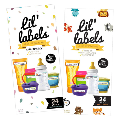 Bottle Labels, Write-On, Self-Laminating, Waterproof Kids Name Labels for Baby Bottles, Sippy Cup for Daycare School, Dishwasher Safe (Variety Pac...