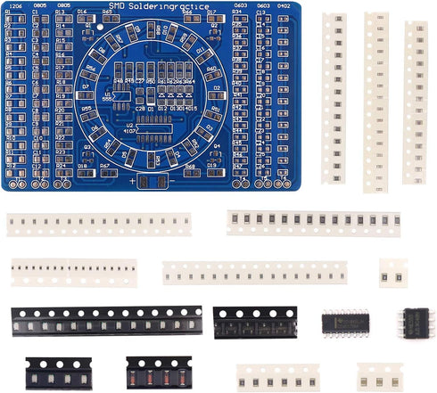 Soldering Practice Kit,DIY SMD SMT Welding Practice Soldering Skill Training Board (Soldering-150 Elements)...