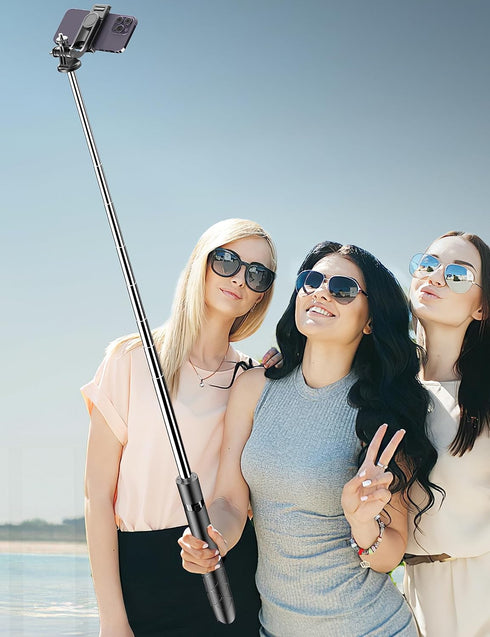 71" Phone Tripod & Selfie Stick, All in One Extendable Cell Phone Tripod with Wireless Remote, Tripod Stand for iPhone & Travel Tripod 360° Rotati...