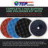 TCP Global Professional 3 Pad Buffing and Polishing Kit with 8 Inch Waffle Foam Pads for Car Detailing - Complete Polisher Buffing Pad Set with 5/...