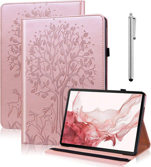 Case for Xiaomi Redmi Pad 10.61 Inch 2022,Embossed Design Deer&Tree PU Leather Flip Stand Case with Pen Holder Elastic Band for Redmi Pad 10.61 Ta...