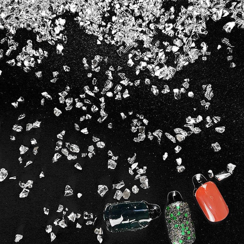 Jmassyang Crushed Glass Irregular Metallic Chips 100g Sprinkles Chunky Glitter for Nail Arts Craft Resin DIY Mobile Phone Case Vase Fillers Jewelr...