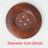 Chenkou Craft 20pcs Large Size 50mm(2") Brown Round Wood Buttons 4 Holes Craft Sewing Button (Light Brown, 50mm)...