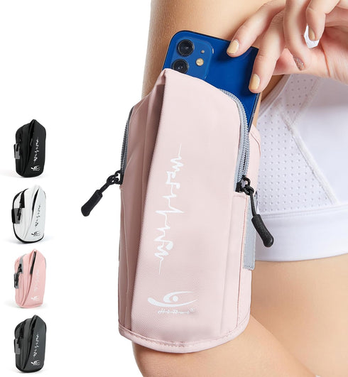 HiRui Universal Sports Armband Comfort Running Armband and Wristband Cell Phone Holder for Exercise Workout, Compatible with iPhone 15/14/Plus/Pro...