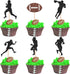 36 PCS Rugby Ball Cupcake Toppers Football Players Sport Cupcake Picks Super Rugby Sports Theme Baby Shower Birthday Party Cake Decorations Suppli...