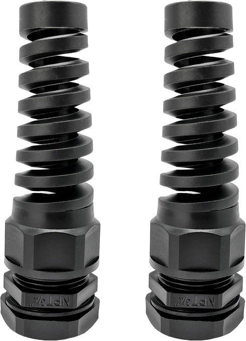 MGI SpeedWare 3/4" NPT Flexible Cable Gland, Spiral Pigtail Cord Grip Strain Relief (2-Pack)...
