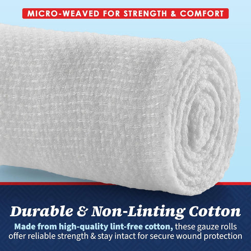 Gauze Bandage Rolls - (12 Pack) 4 in x 4.1 Yards Per Roll of Medical Grade Gauze Bandage and Stretch Bandage Wrapping for Dressing All Types of Wo...
