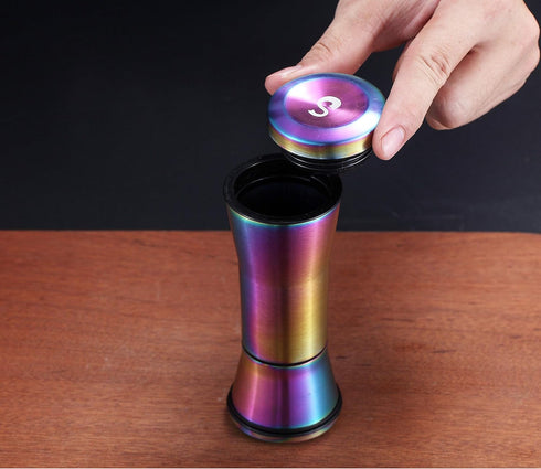 Rainbow Salt And Pepper Shakers, Kyraton Titanium Plating Stainless Steel Salt And Pepper Grinders Refillable Pepper Grinder, Pepper Mill, Salt Gr...